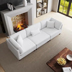 Kord-Modulsofa-Set mit Kissen