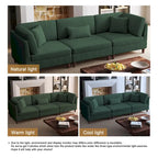 Kord-Modulsofa-Set mit Kissen