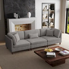 Kord-Modulsofa-Set mit Kissen