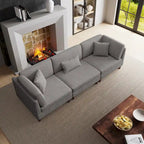 Kord-Modulsofa-Set mit Kissen