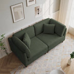 Kord-Modulsofa-Set mit Kissen