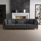 Kord-Modulsofa-Set mit Kissen