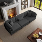 Kord-Modulsofa-Set mit Kissen