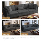 Kord-Modulsofa-Set mit Kissen