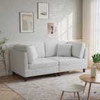 Kord-Modulsofa-Set mit Kissen