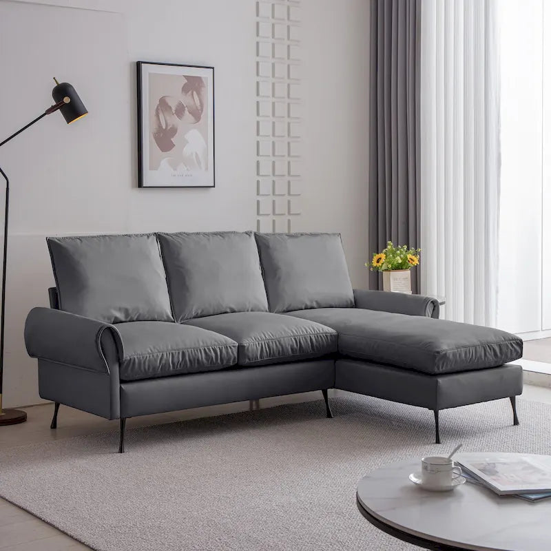Modernes L-förmiges Schlafsofa mit umkehrbarer Recamiere