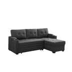 Mabel 83-inch Dark Gray Sleeper Sectional Sofa with Cup Holder, USB Charging Port, and Pocket - 83W x 54D x 35H