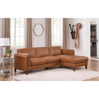 Hydeline Maui Ecksofa mit Feder-, Memory-Schaum- und Federkernpolsterung aus genarbtem Leder