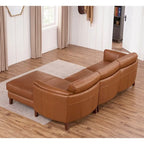 Hydeline Maui Ecksofa mit Feder-, Memory-Schaum- und Federkernpolsterung aus genarbtem Leder