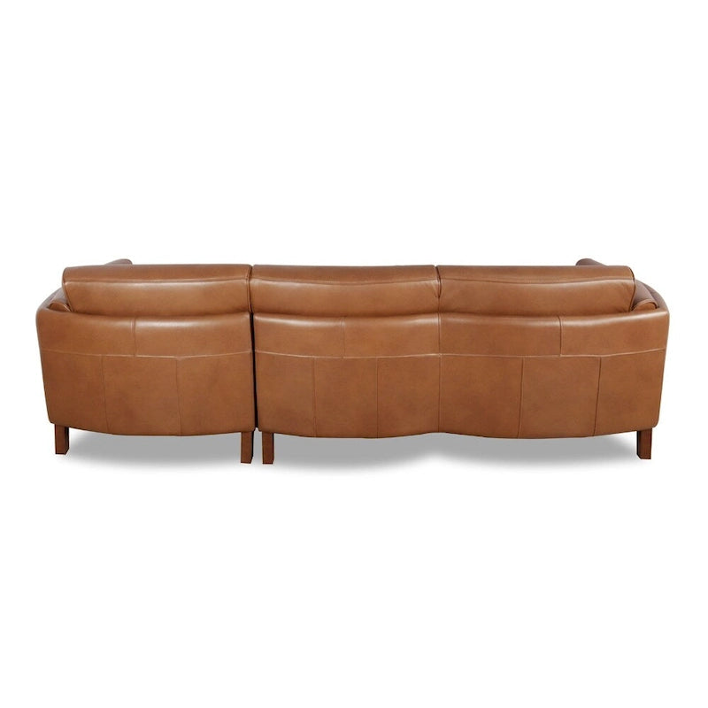 Hydeline Maui Ecksofa mit Feder-, Memory-Schaum- und Federkernpolsterung aus genarbtem Leder