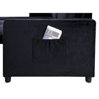 Ivy 81,5 Zoll schwarzes, beidseitig montierbares Schlafsofa mit Stauraum-Recamiere und Seitentasche – 81,5B x 60T x 33,5H