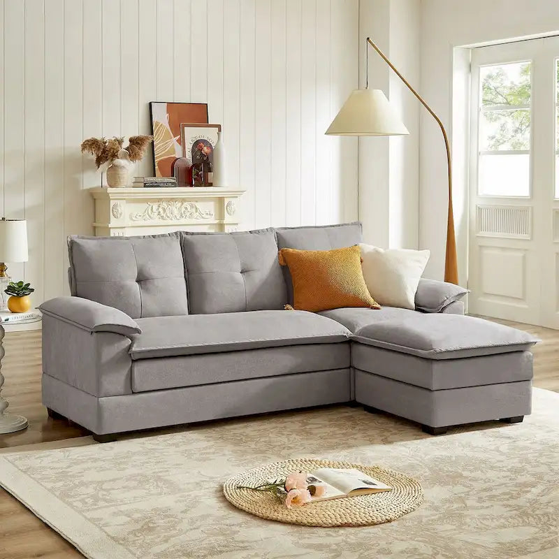 L-förmiges Sektionalsofa mit wolkenähnlichen Sitzen – 209 cm – Perfekt für das Wohnzimmer