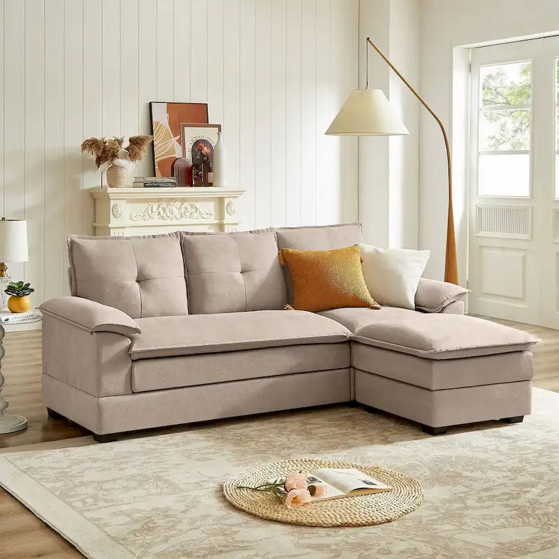 L-förmiges Sektionalsofa mit wolkenähnlichen Sitzen – 209 cm – Perfekt für das Wohnzimmer