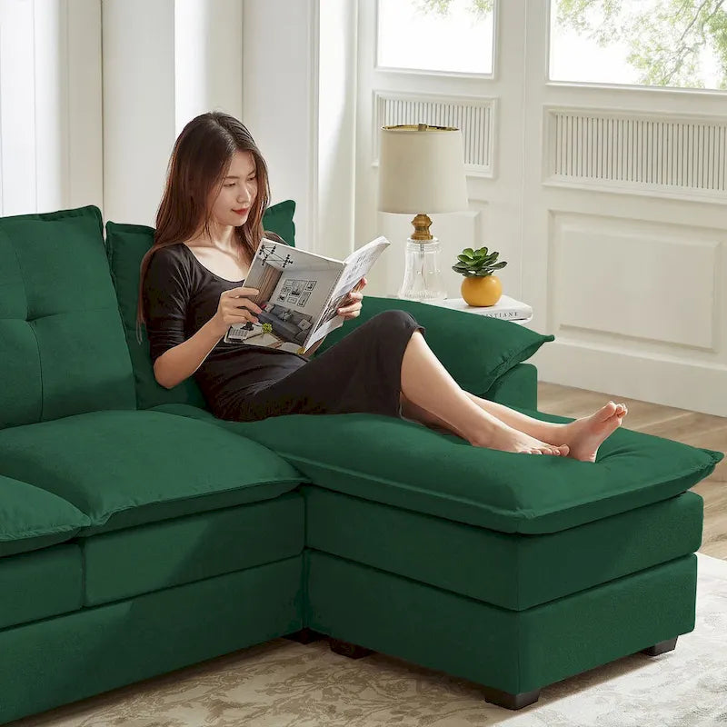 L-förmiges Sektionalsofa mit wolkenähnlichen Sitzen – 209 cm – Perfekt für das Wohnzimmer