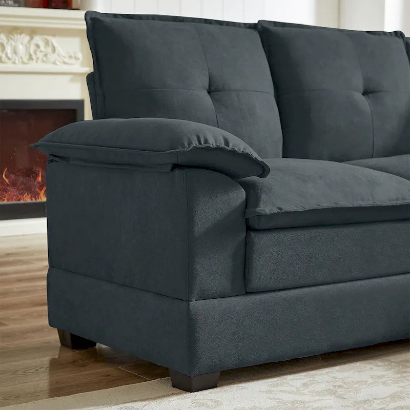 L-förmiges Sektionalsofa mit wolkenähnlichen Sitzen – 209 cm – Perfekt für das Wohnzimmer