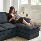 L-förmiges Sektionalsofa mit wolkenähnlichen Sitzen – 209 cm – Perfekt für das Wohnzimmer