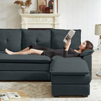 L-förmiges Sektionalsofa mit wolkenähnlichen Sitzen – 209 cm – Perfekt für das Wohnzimmer