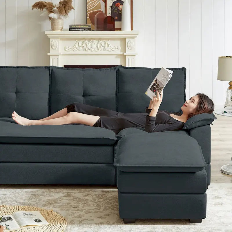 L-förmiges Sektionalsofa mit wolkenähnlichen Sitzen – 209 cm – Perfekt für das Wohnzimmer