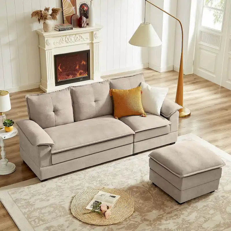 L-förmiges Sektionalsofa mit wolkenähnlichen Sitzen – 209 cm – Perfekt für das Wohnzimmer