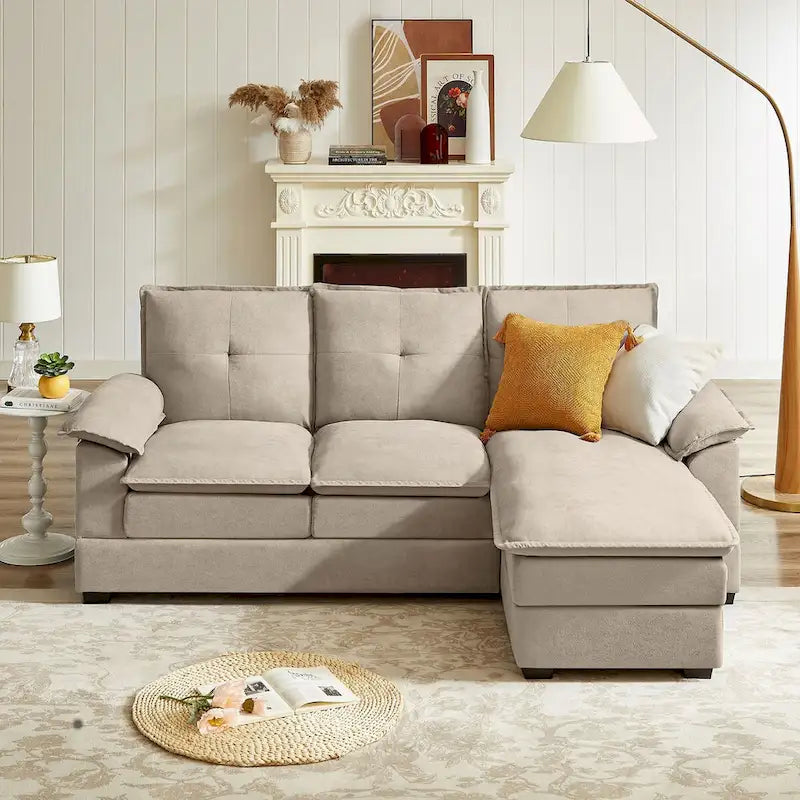 L-förmiges Sektionalsofa mit wolkenähnlichen Sitzen – 209 cm – Perfekt für das Wohnzimmer