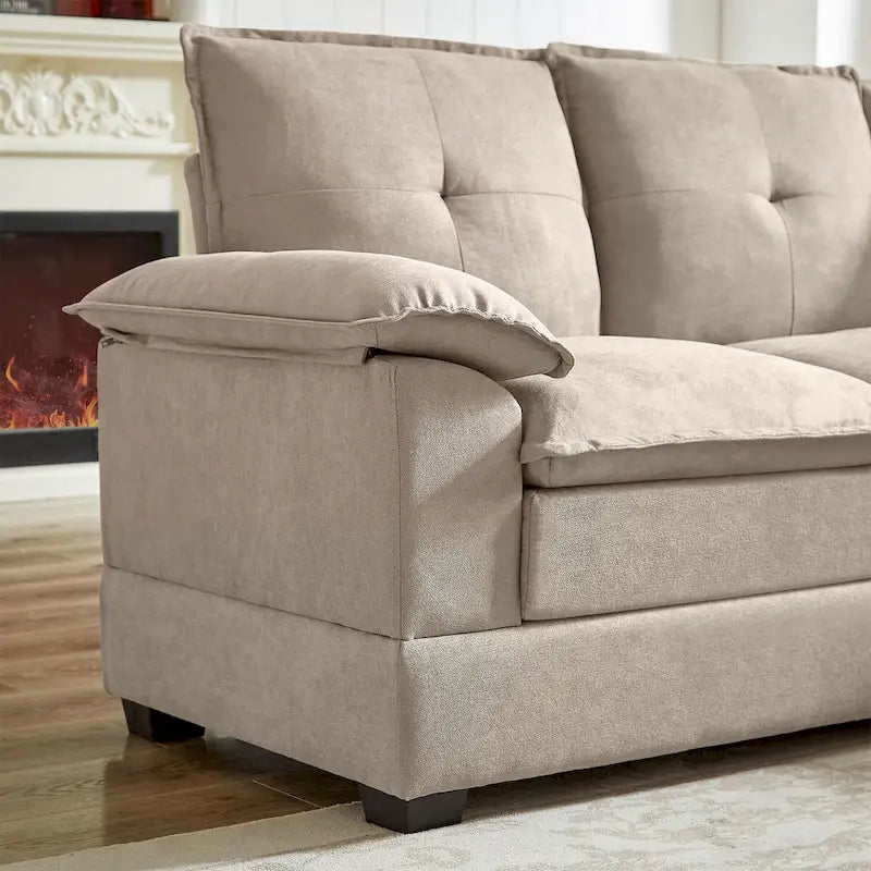 L-förmiges Sektionalsofa mit wolkenähnlichen Sitzen – 209 cm – Perfekt für das Wohnzimmer