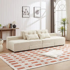 Modulares Cord-Schlafsofa & Ecksofa-Set, Beige, 3-in-1 Design