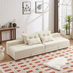 Modulares Cord-Schlafsofa & Ecksofa-Set, Beige, 3-in-1 Design