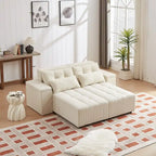 Modulares Cord-Schlafsofa & Ecksofa-Set, Beige, 3-in-1 Design