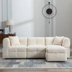 87.7 Sektionssofa Gemütliches Teddy-Fleece-Stoff Sektionssofa Couch