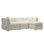 87.7 Sektionssofa Gemütliches Teddy-Fleece-Stoff Sektionssofa Couch