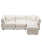 87.7 Sektionssofa Gemütliches Teddy-Fleece-Stoff Sektionssofa Couch