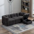87.7 Sektionssofa Gemütliches Teddy-Fleece-Stoff Sektionssofa Couch