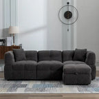 87.7 Sektionssofa Gemütliches Teddy-Fleece-Stoff Sektionssofa Couch