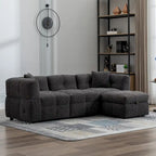 87.7 Sektionssofa Gemütliches Teddy-Fleece-Stoff Sektionssofa Couch