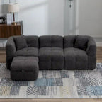 87.7 Sektionssofa Gemütliches Teddy-Fleece-Stoff Sektionssofa Couch