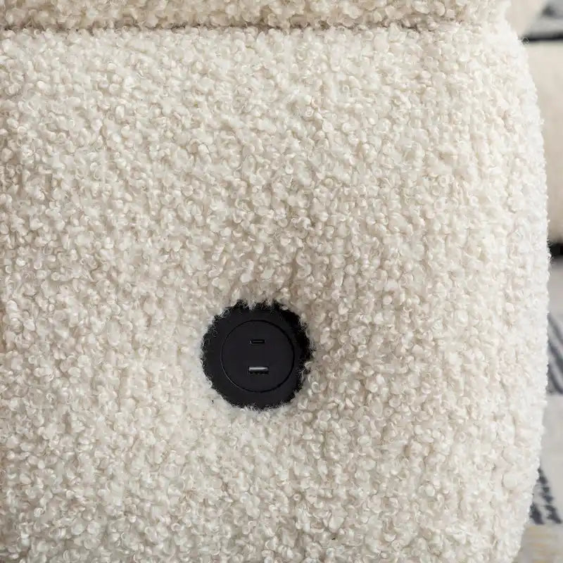 87.7 Sektionssofa Gemütliches Teddy-Fleece-Stoff Sektionssofa Couch