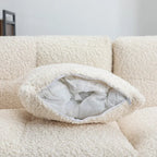 87.7 Sektionssofa Gemütliches Teddy-Fleece-Stoff Sektionssofa Couch