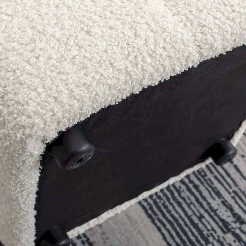 87.7 Sektionssofa Gemütliches Teddy-Fleece-Stoff Sektionssofa Couch