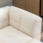 87.7 Sektionssofa Gemütliches Teddy-Fleece-Stoff Sektionssofa Couch