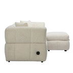 87.7 Sektionssofa Gemütliches Teddy-Fleece-Stoff Sektionssofa Couch