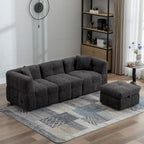 87.7 Sektionssofa Gemütliches Teddy-Fleece-Stoff Sektionssofa Couch