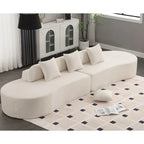 Modernes geschwungenes Frottee-Kombinationssofa, kein Aufbau erforderlich