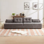 Modulares Cord-Schlafsofa & Ecksofa-Set, Grau, 3-in-1 Design