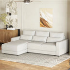 L-förmiges modulares Ecksofa mit abnehmbaren Rückenkissen und 3 Kissen