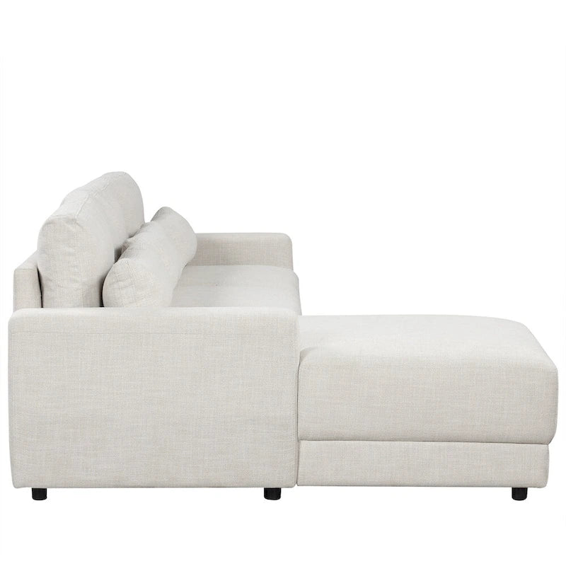 L-förmiges modulares Ecksofa mit abnehmbaren Rückenkissen und 3 Kissen