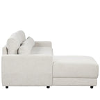 L-förmiges modulares Ecksofa mit abnehmbaren Rückenkissen und 3 Kissen