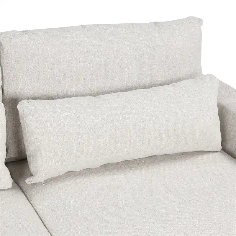 L-förmiges modulares Ecksofa mit abnehmbaren Rückenkissen und 3 Kissen