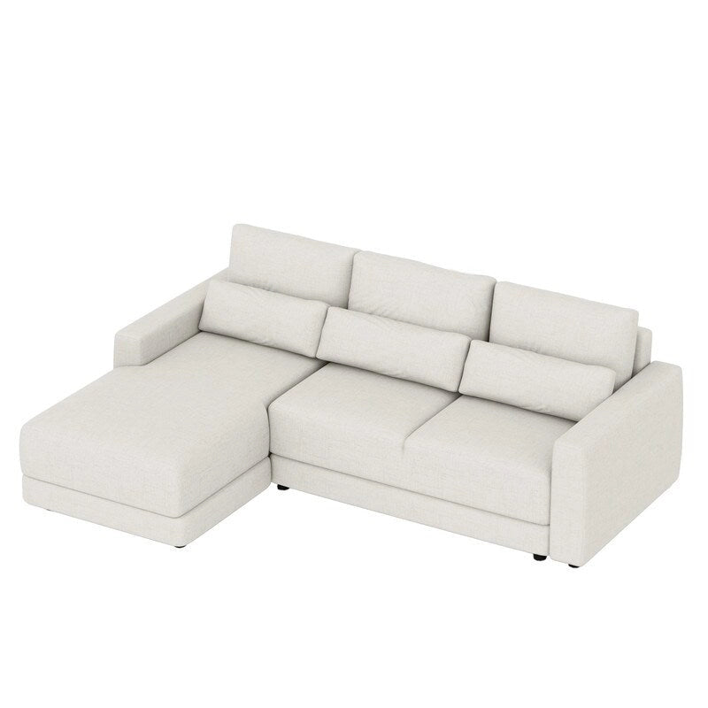 92,9W L-förmiges Modulsofa mit Kissen und 3 Dekokissen