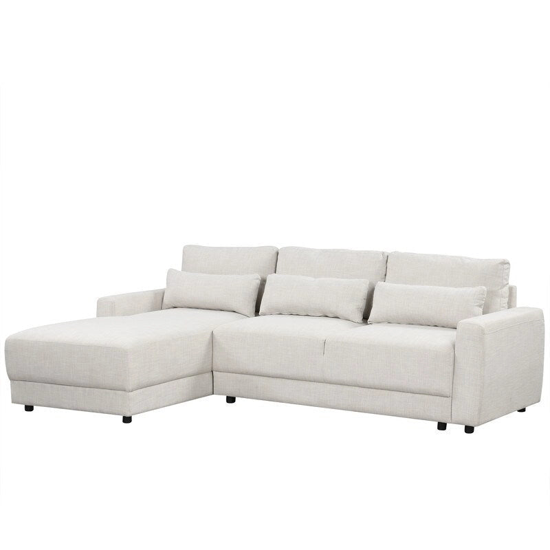 92,9W L-förmiges Modulsofa mit Kissen und 3 Dekokissen