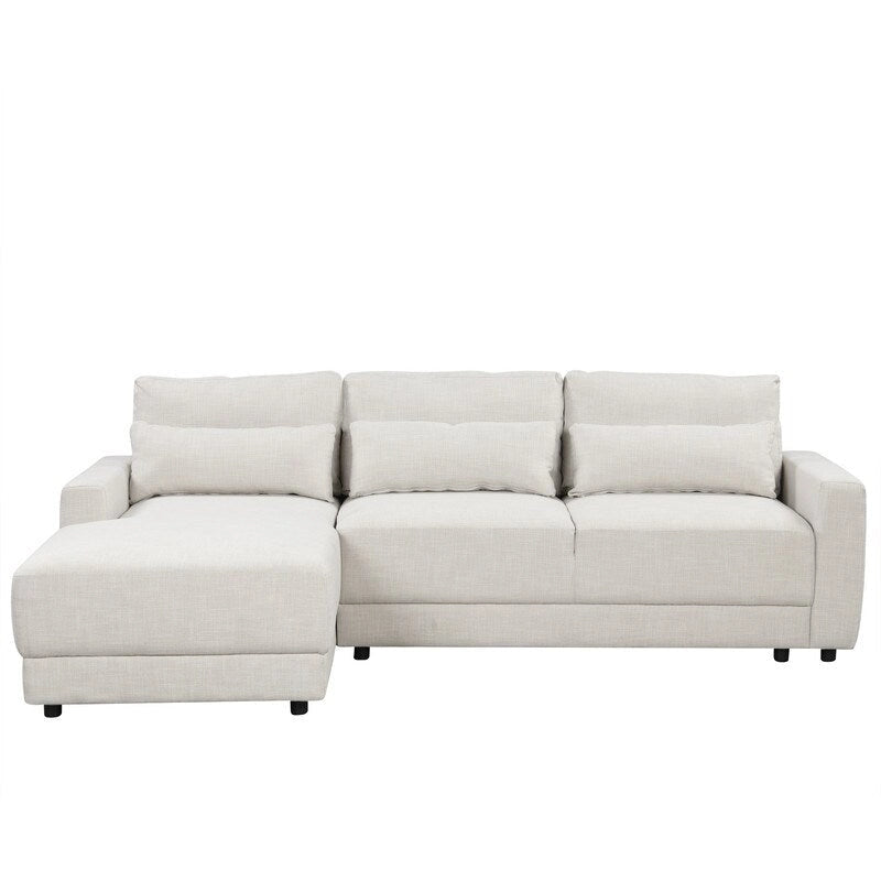 92,9W L-förmiges Modulsofa mit Kissen und 3 Dekokissen